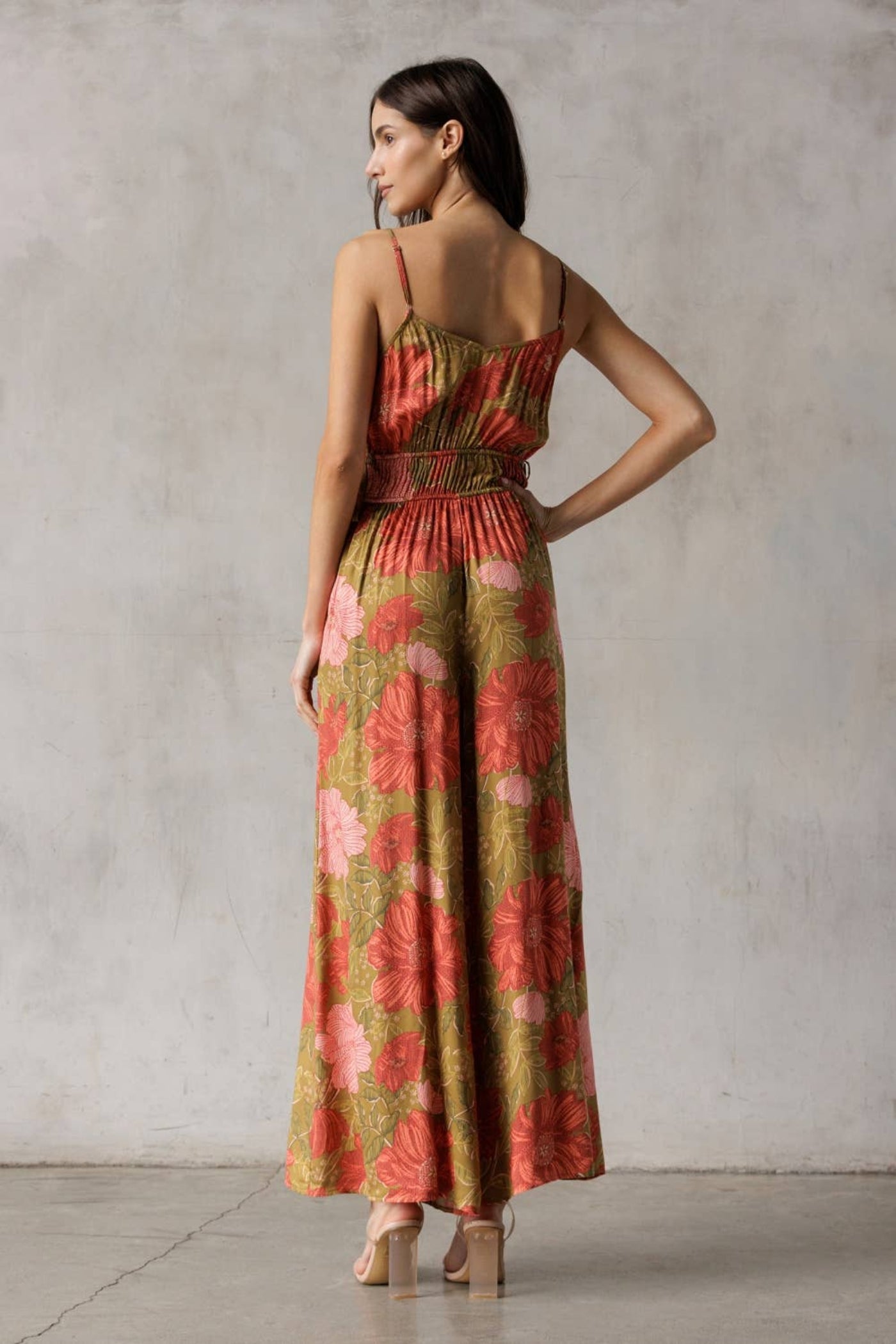 STORIA GREEN FLORAL MULTI-COLOR JUMPSUIT