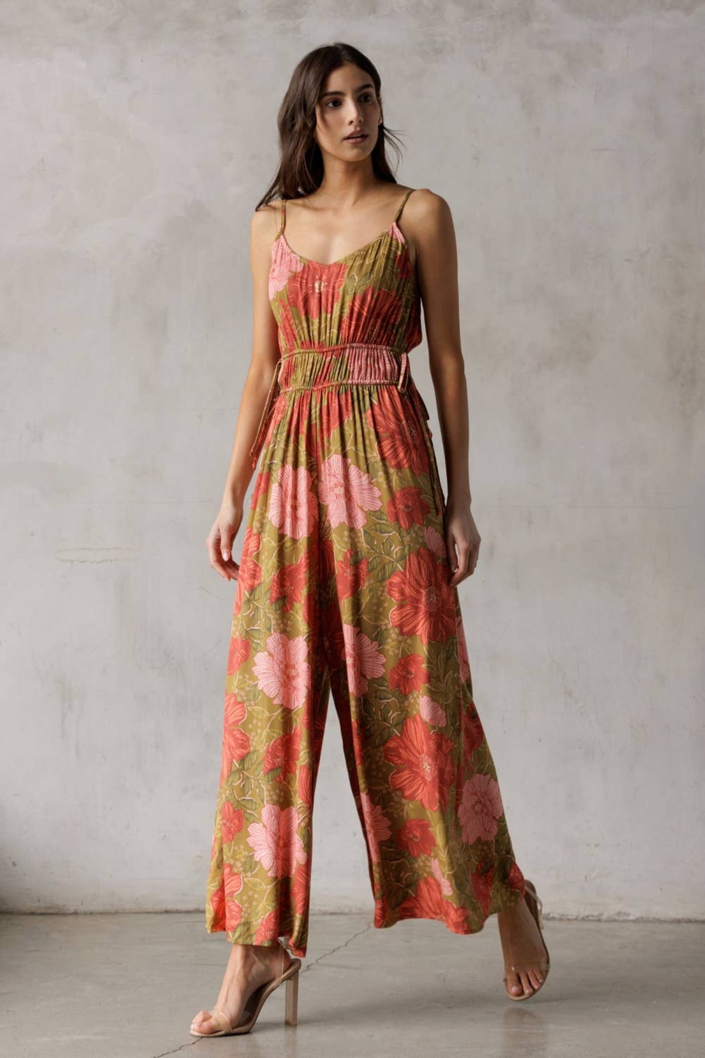 STORIA GREEN FLORAL MULTI-COLOR JUMPSUIT