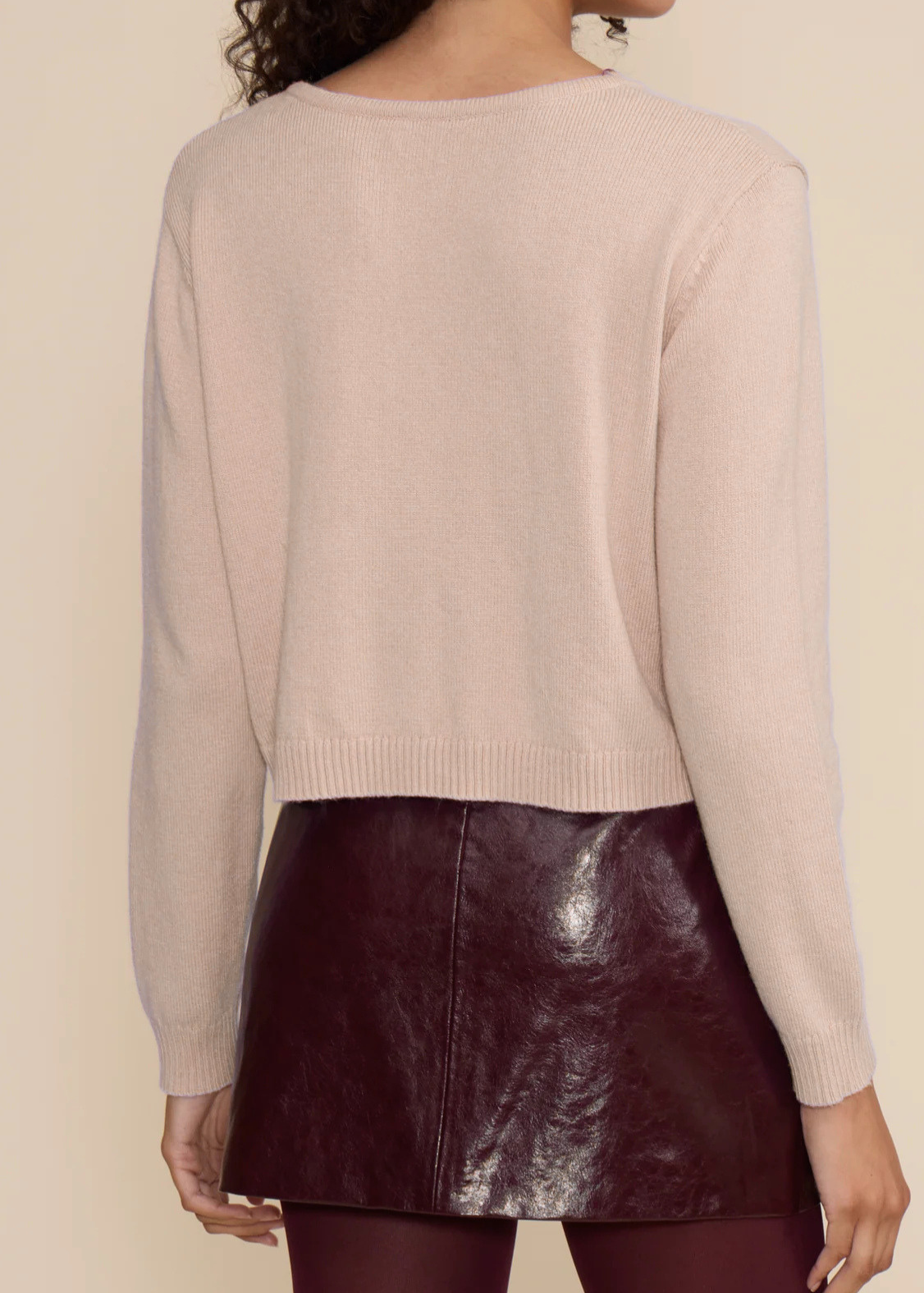BEIGE LONG SLEEVE CARDIGAN