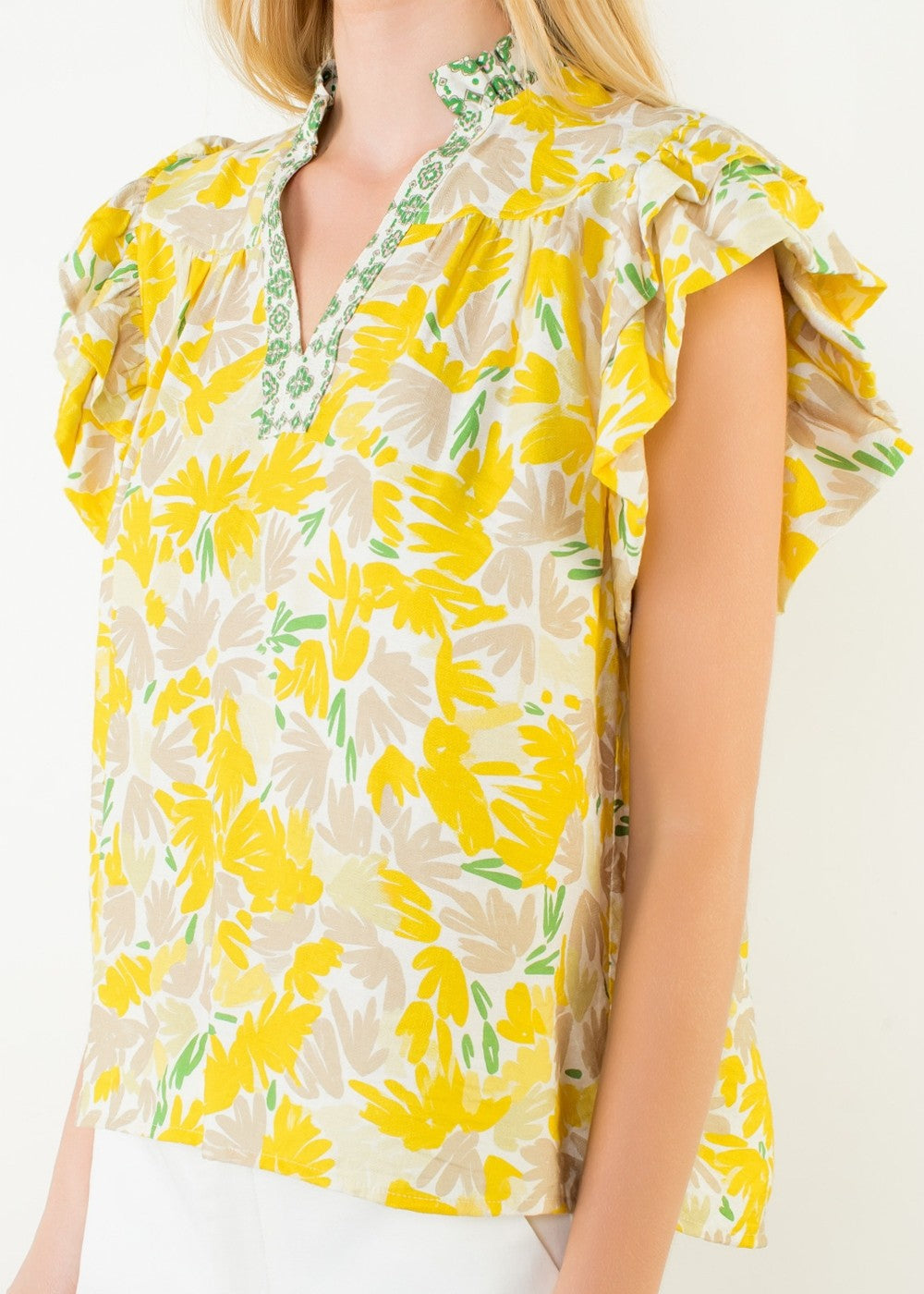 ANNIE YELLOW FLORAL TOP