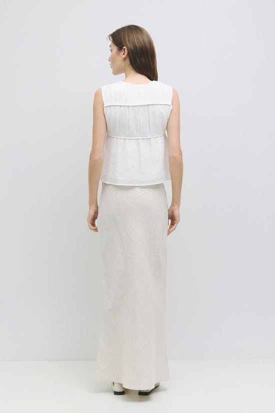 MOD REF CORA PANELED OFF WHITE SLEEVELESS TOP CHIC CAPSULE