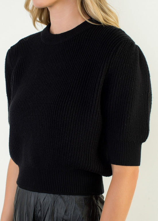 BLACK SWEATER TOP