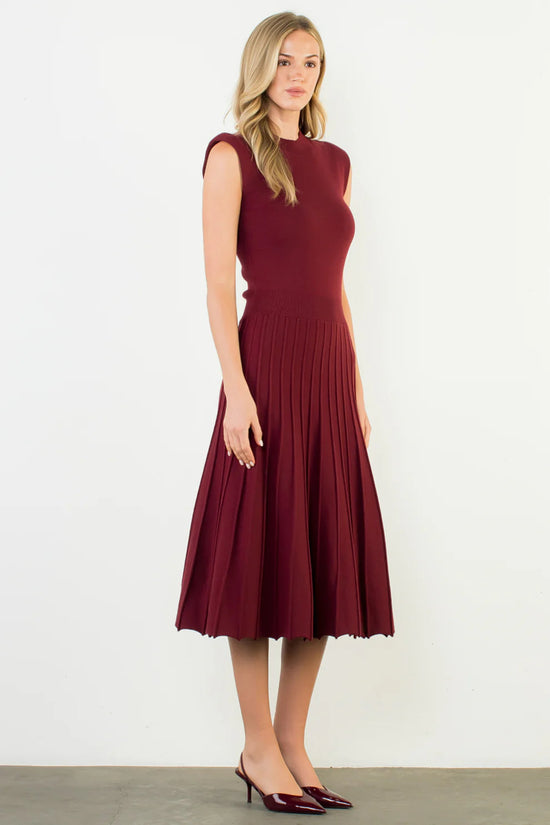 THML SLEEVELESS KNIT MAXI DRESS – BURGUNDY