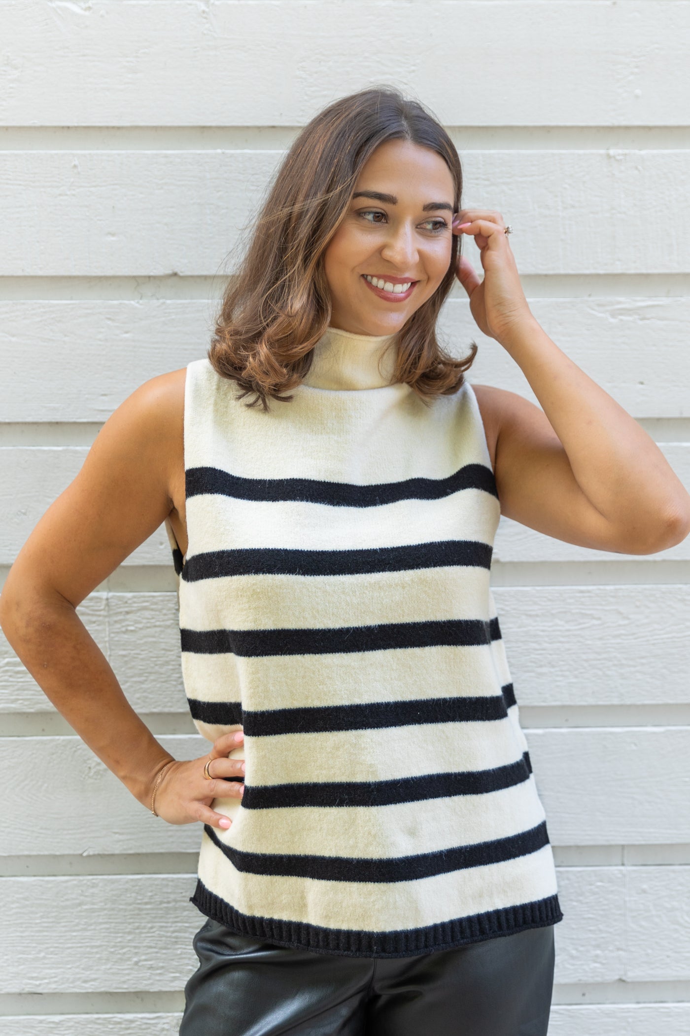 MUSTARD SEED STRIPED SWEATER TOP