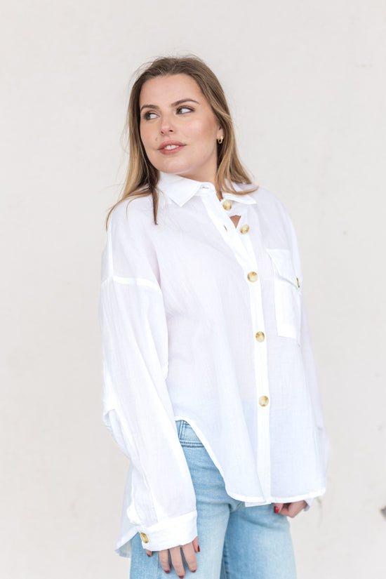 JOANNA WHITE BUTTON UP