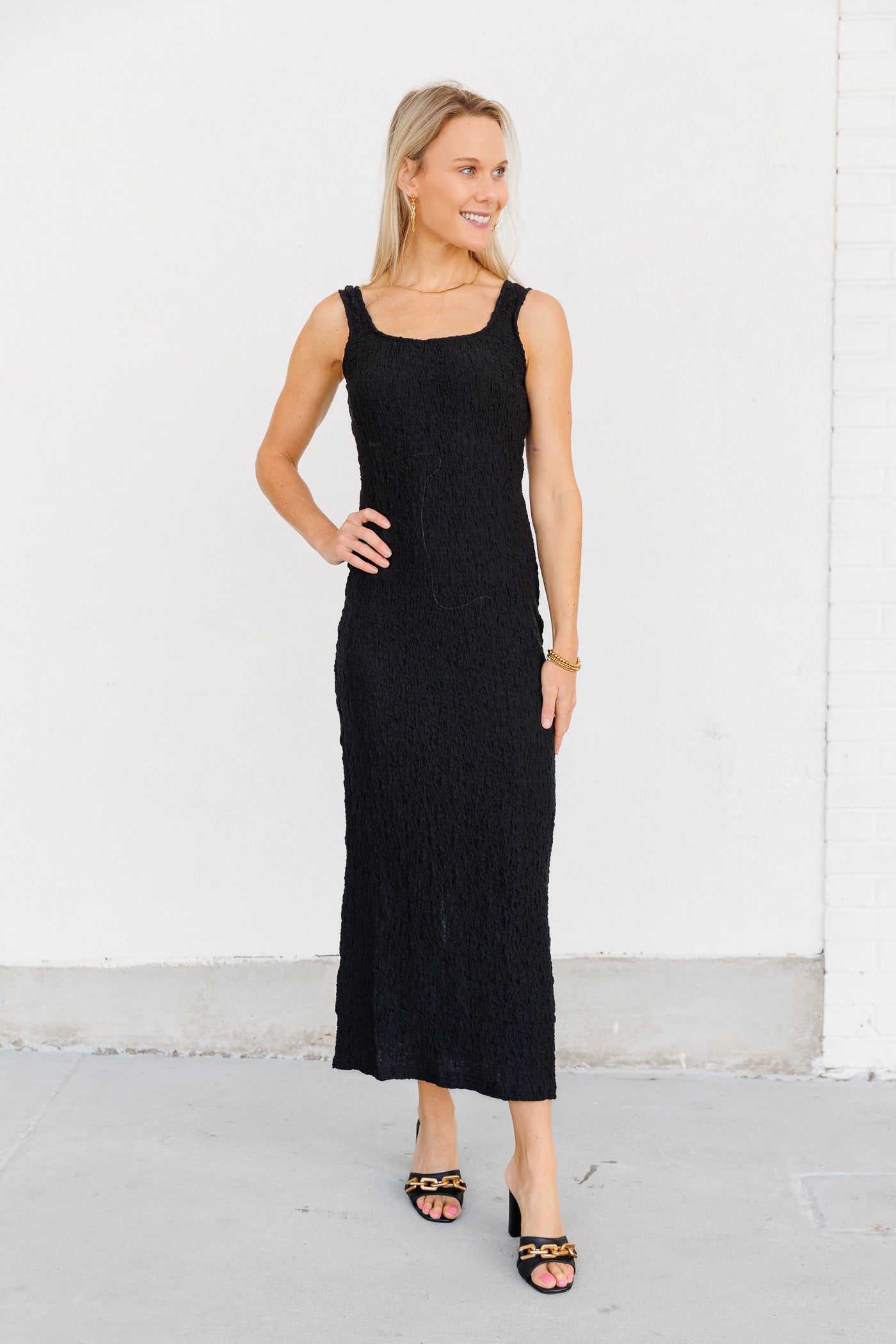 MOD REF SOFT POPCORN-TEXTURED MAXI TANK DRESS